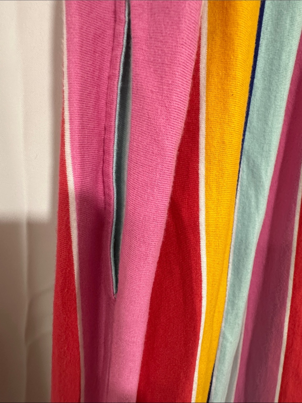 Crown & Ivy Colorful Striped Maxi Dress Size Large Pockets Tiered 100% Cotton - Picture 12 of 12